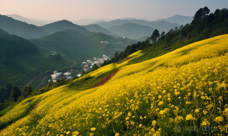 山峰野花漫山遍野唯美静谧自然,高清,摄影图,摄影图片,图片大全,摄影图免费下载